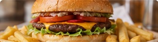 Burger and chips
